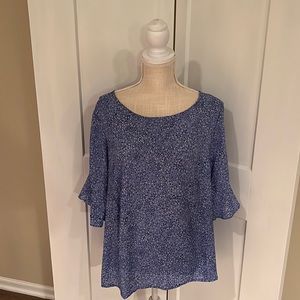Liz Claiborne Career Blouse Cute Sleeves
